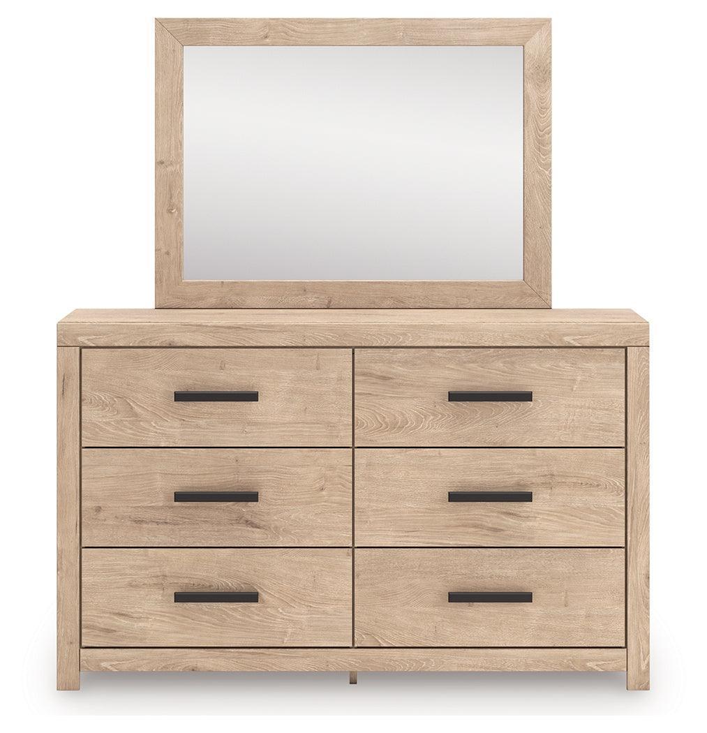 Sanginlane Tan Dresser and Mirror