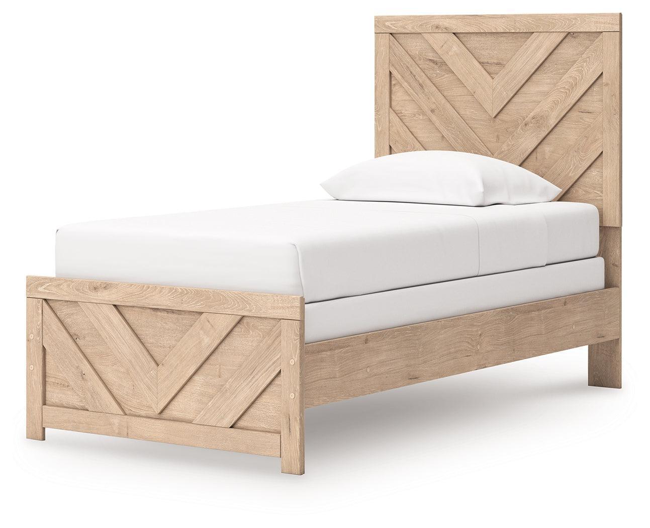 Sanginlane Tan Twin Panel Bed