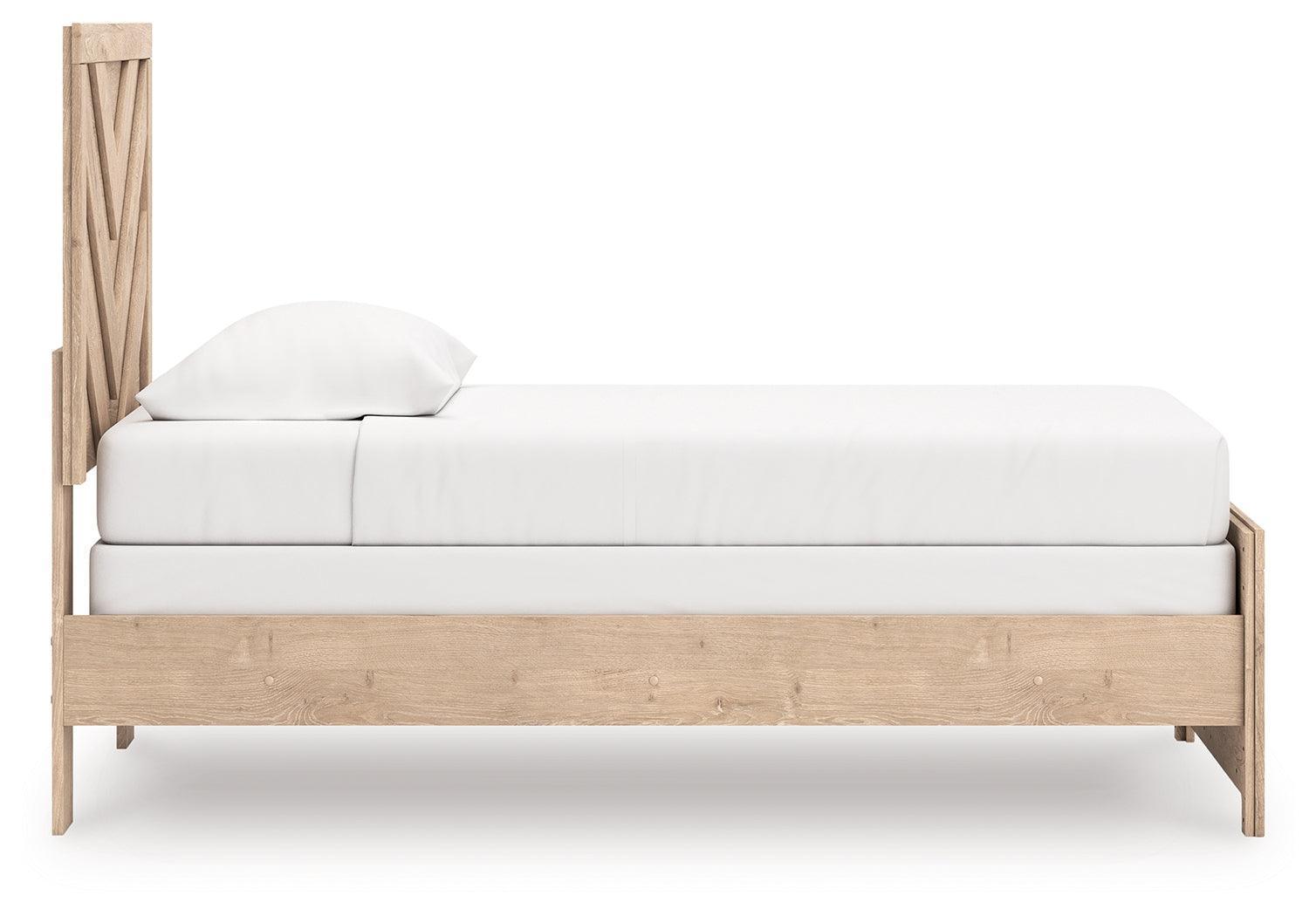 Sanginlane Tan Twin Panel Bed