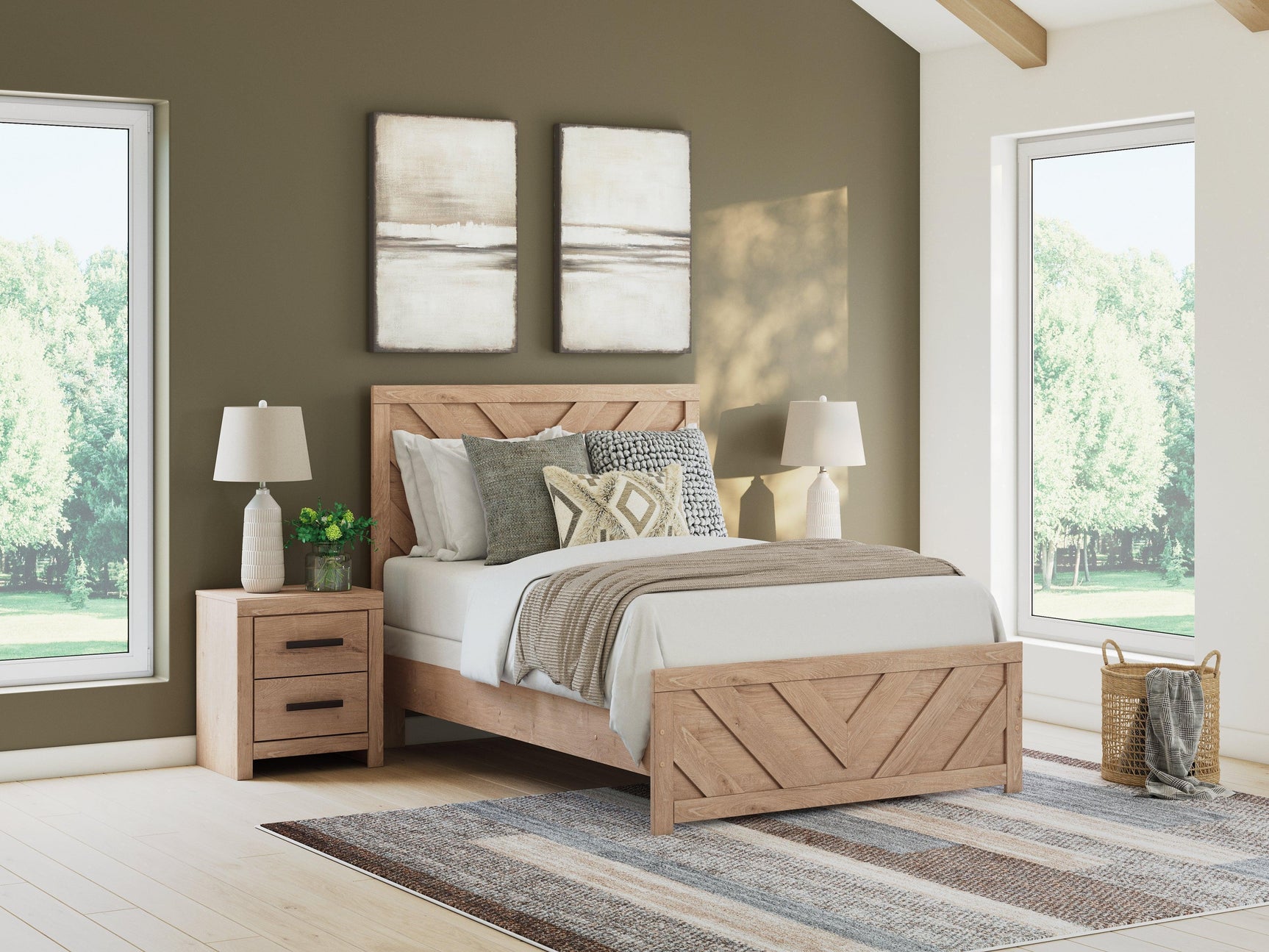 Sanginlane Tan Full Panel Bed