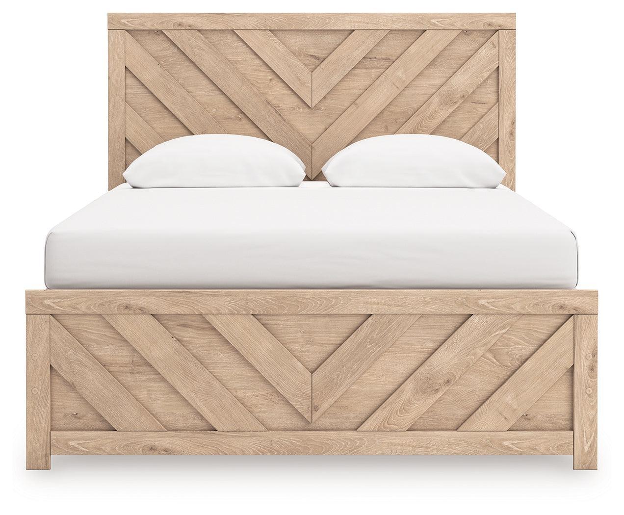 Sanginlane Tan Queen Panel Bed