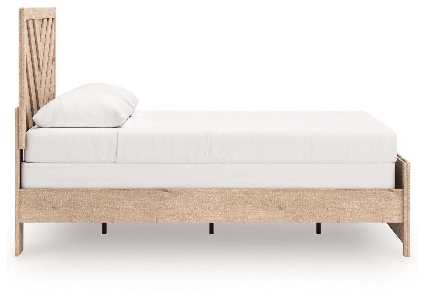 Sanginlane Tan Queen Panel Bed