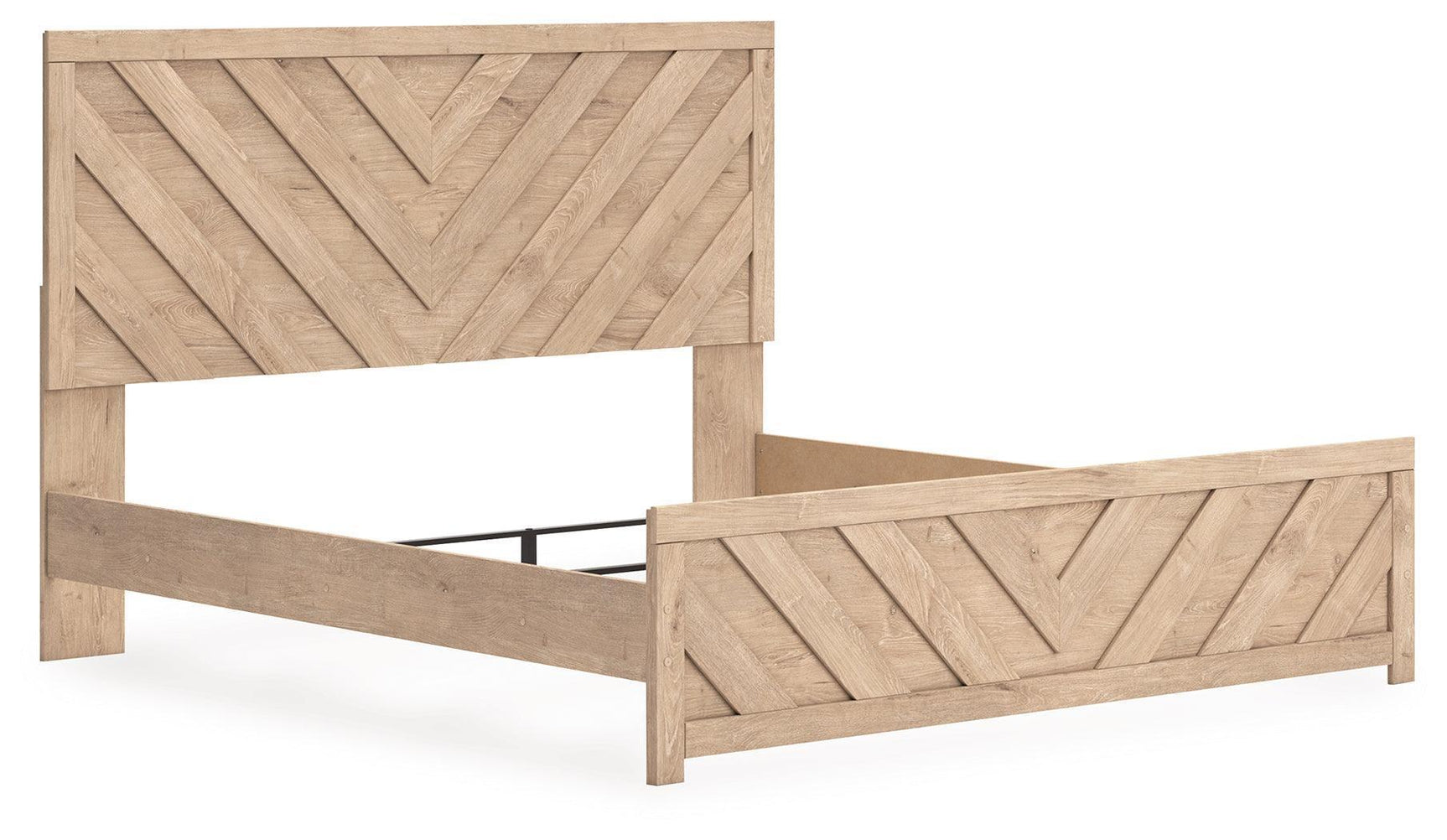 Sanginlane Tan King Panel Bed