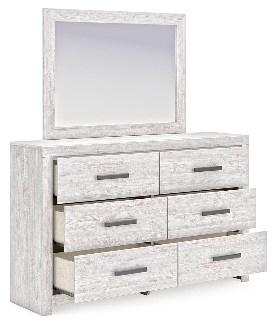 Cayboni Whitewash Dresser with Mirror