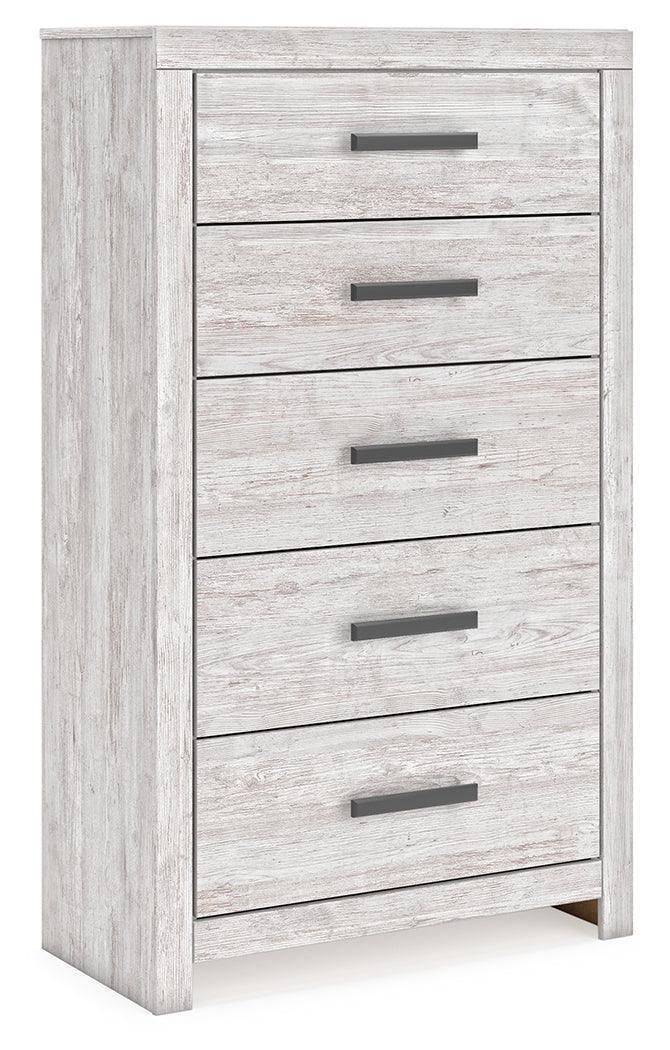 Cayboni Whitewash 5-Drawer Chest