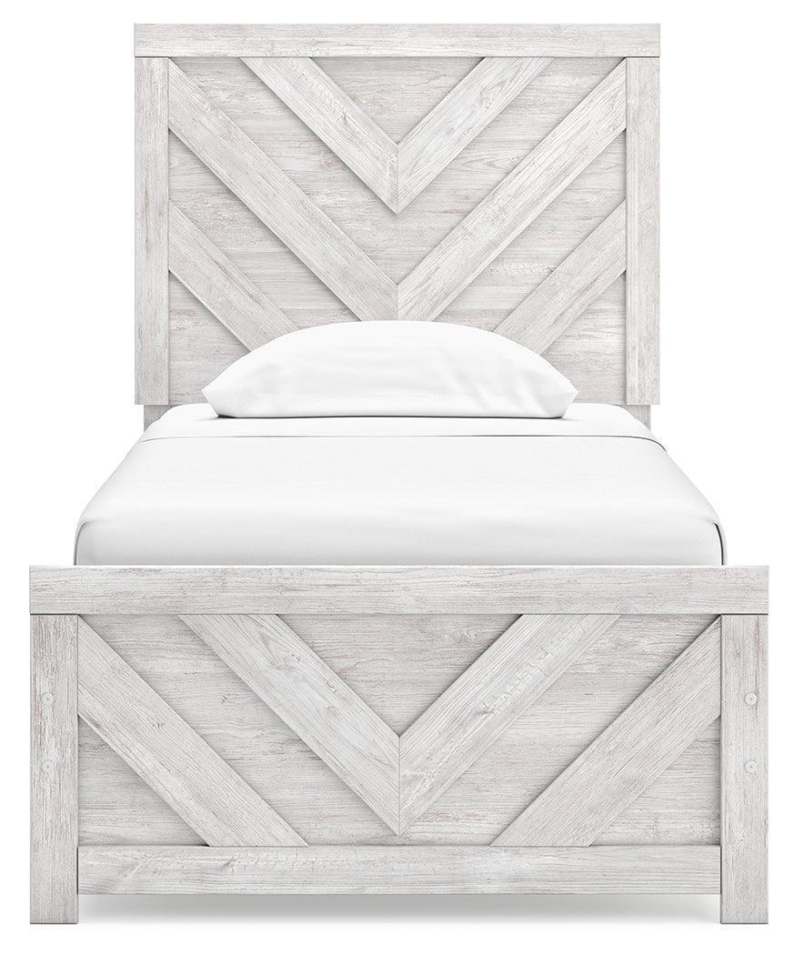 Cayboni Whitewash Twin Panel Bed