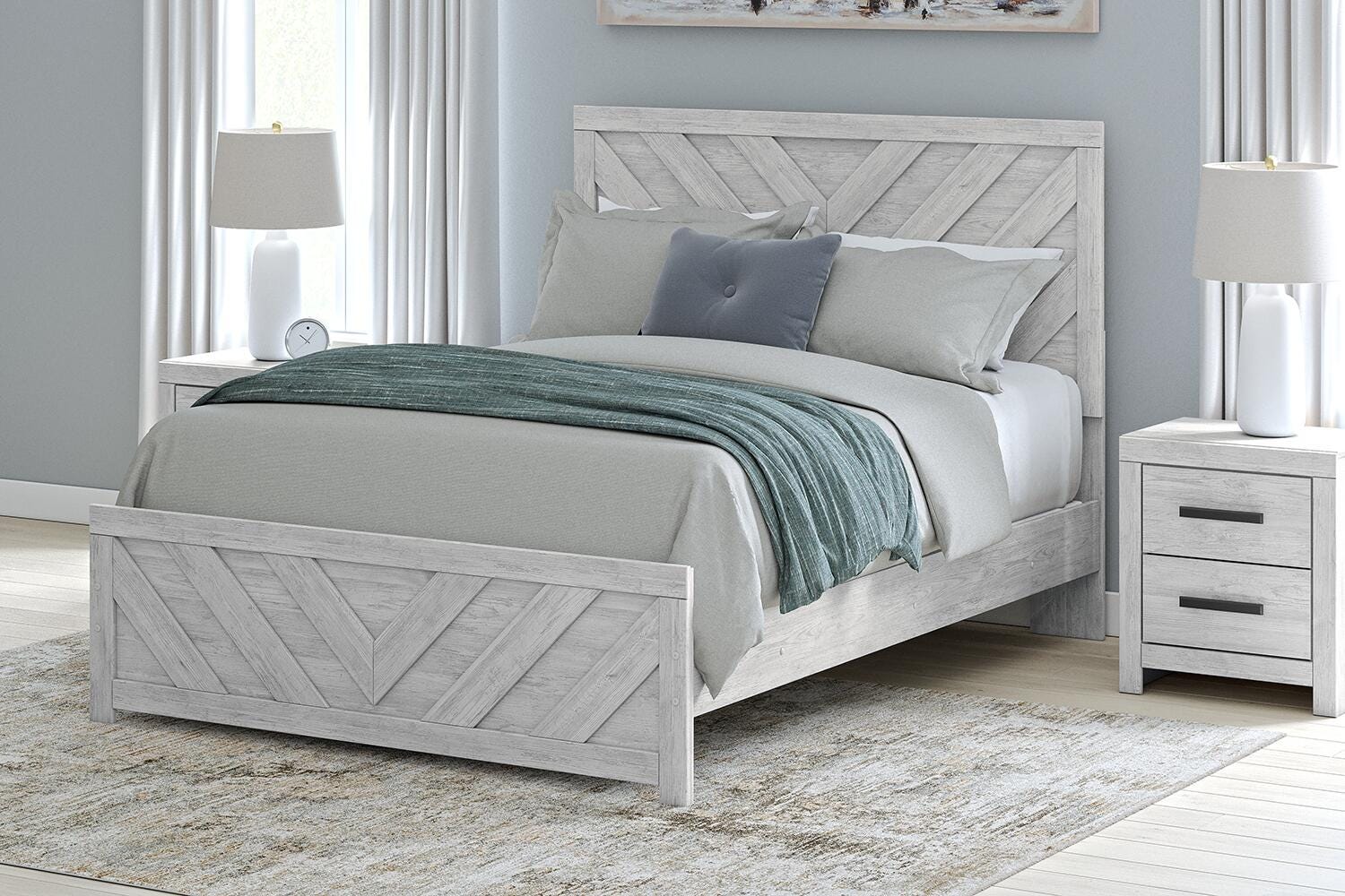 Cayboni Whitewash Panel Bedroom Set view 11
