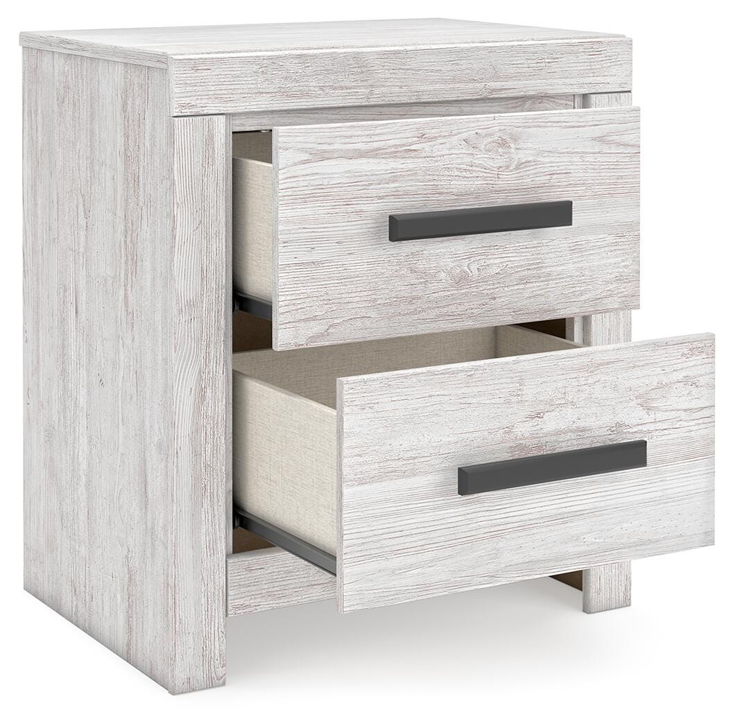 Cayboni Whitewash Panel Bedroom Set angled view