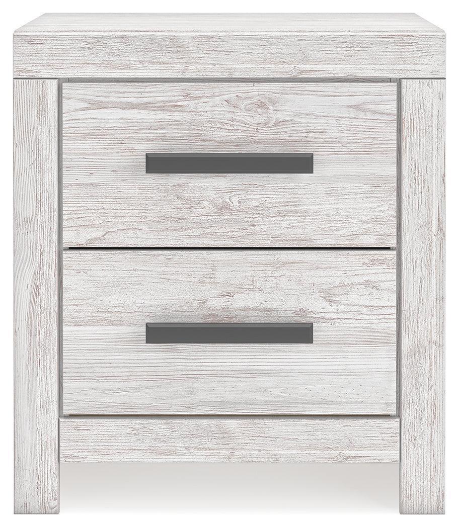 Cayboni Whitewash Casual Nightstand with 2 Drawers