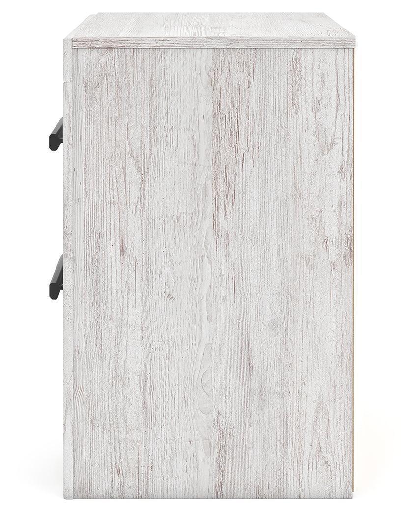 Cayboni Whitewash Casual Nightstand with 2 Drawers