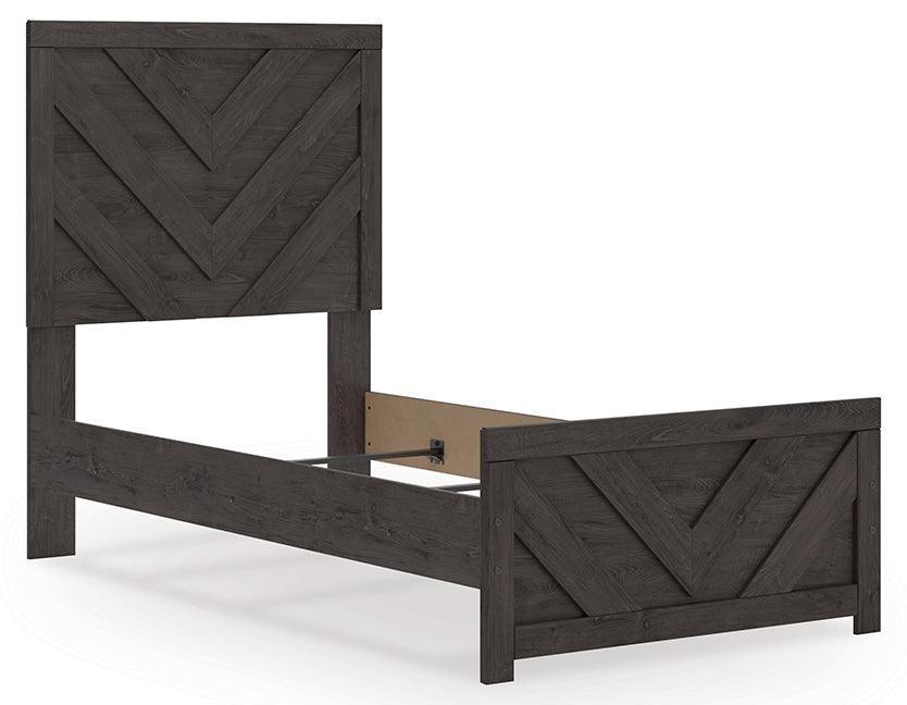 Prendonea Charcoal Twin Panel Bed