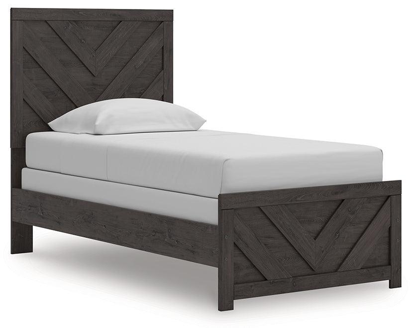 Prendonea Charcoal Twin Panel Bed