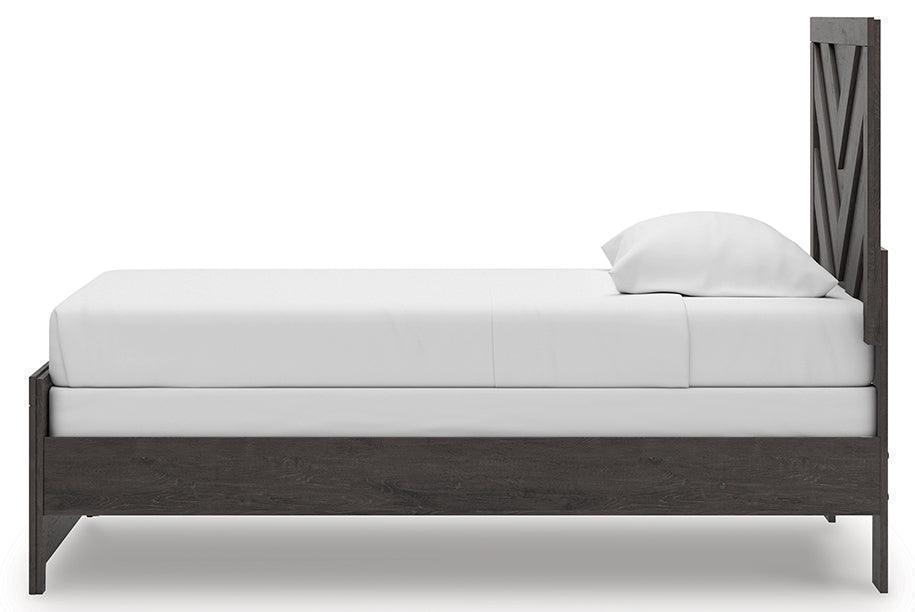 Prendonea Charcoal Twin Panel Bed