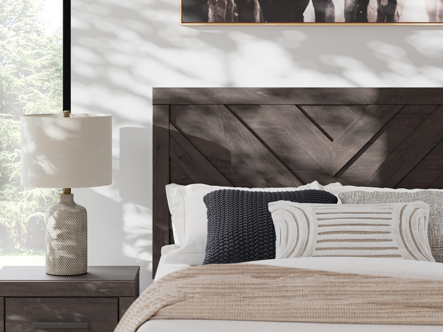 Prendonea Charcoal Full Panel Bed