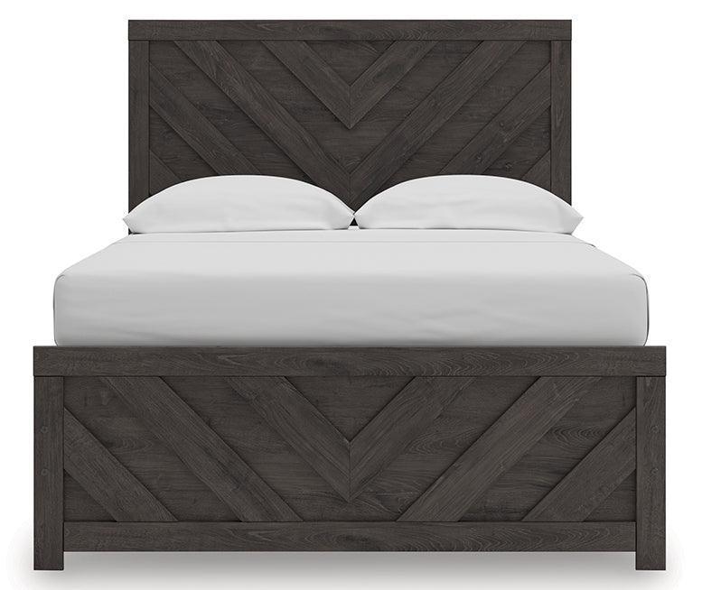 Prendonea Charcoal Full Panel Bed