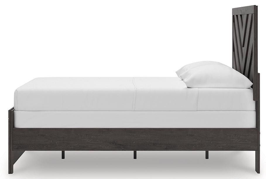 Prendonea Charcoal Full Panel Bed