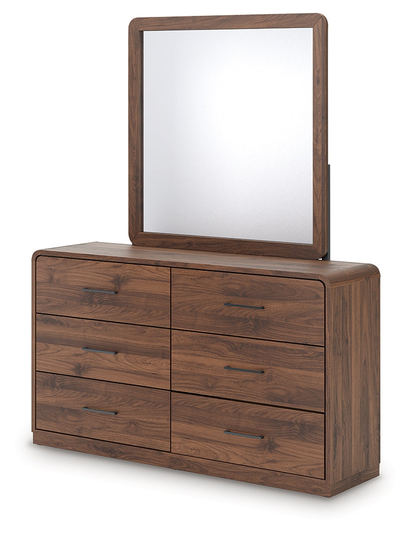 Fortlorn Walnut Brown Dresser and Mirror