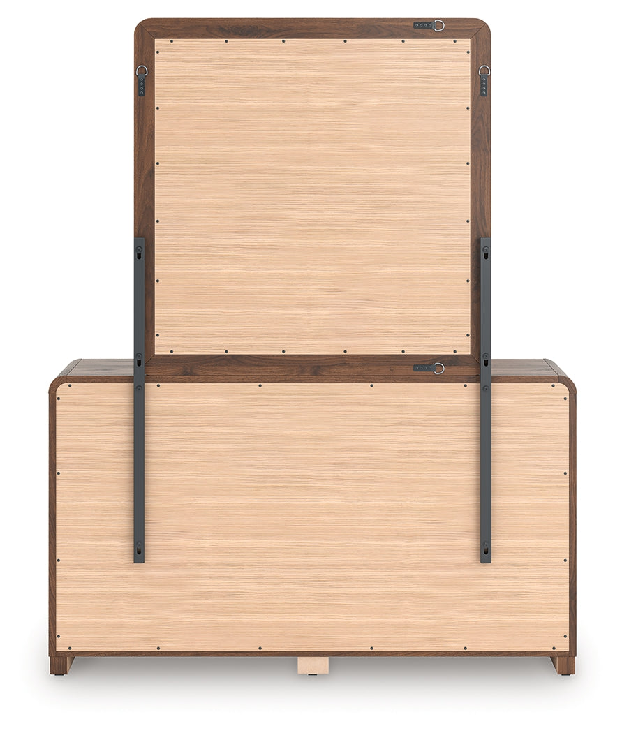 Fortlorn Walnut Brown Dresser and Mirror