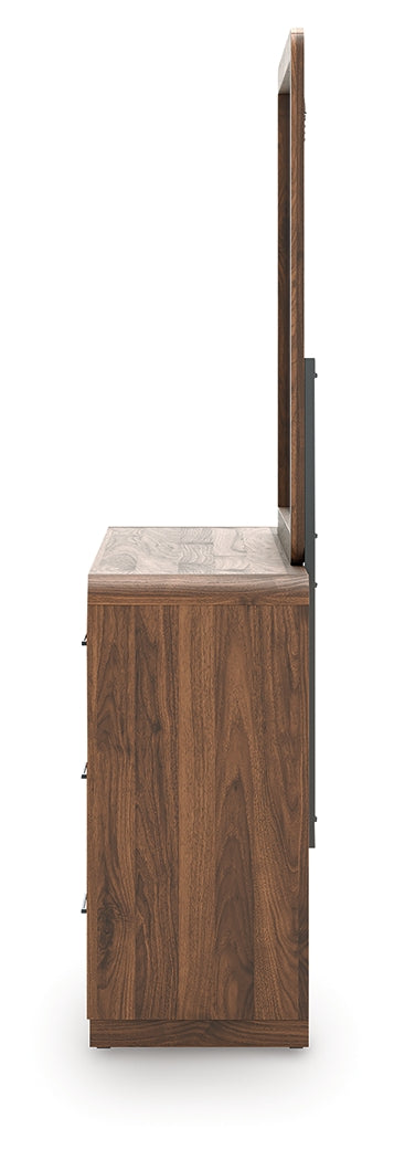 Fortlorn Walnut Brown Dresser and Mirror