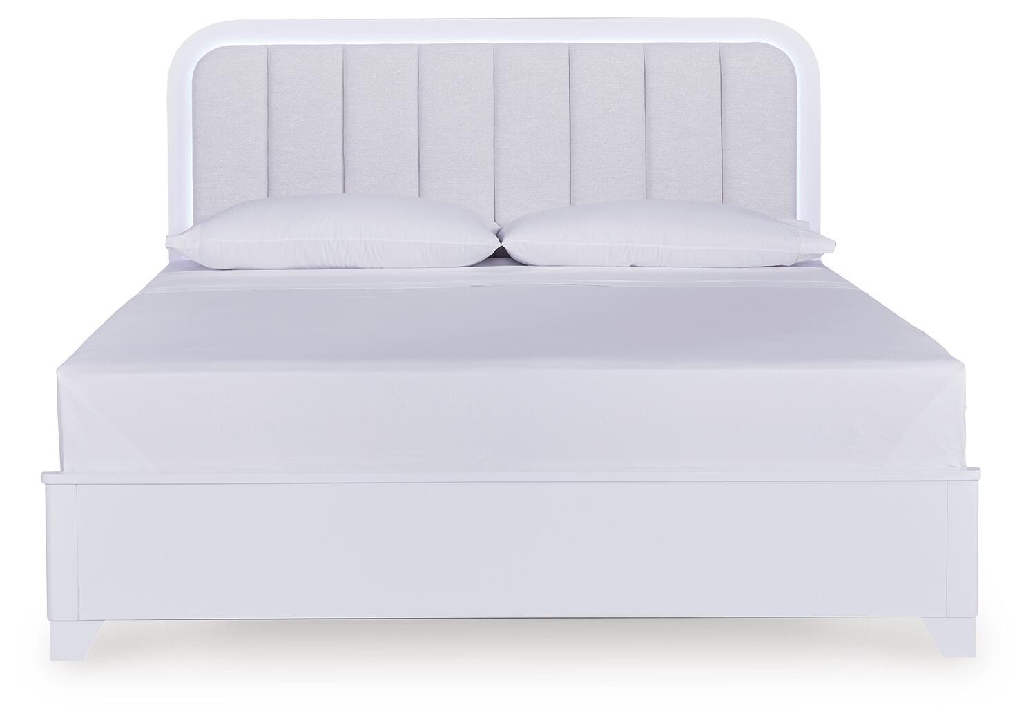 Jarlee White King Upholstered Panel Bed view 4