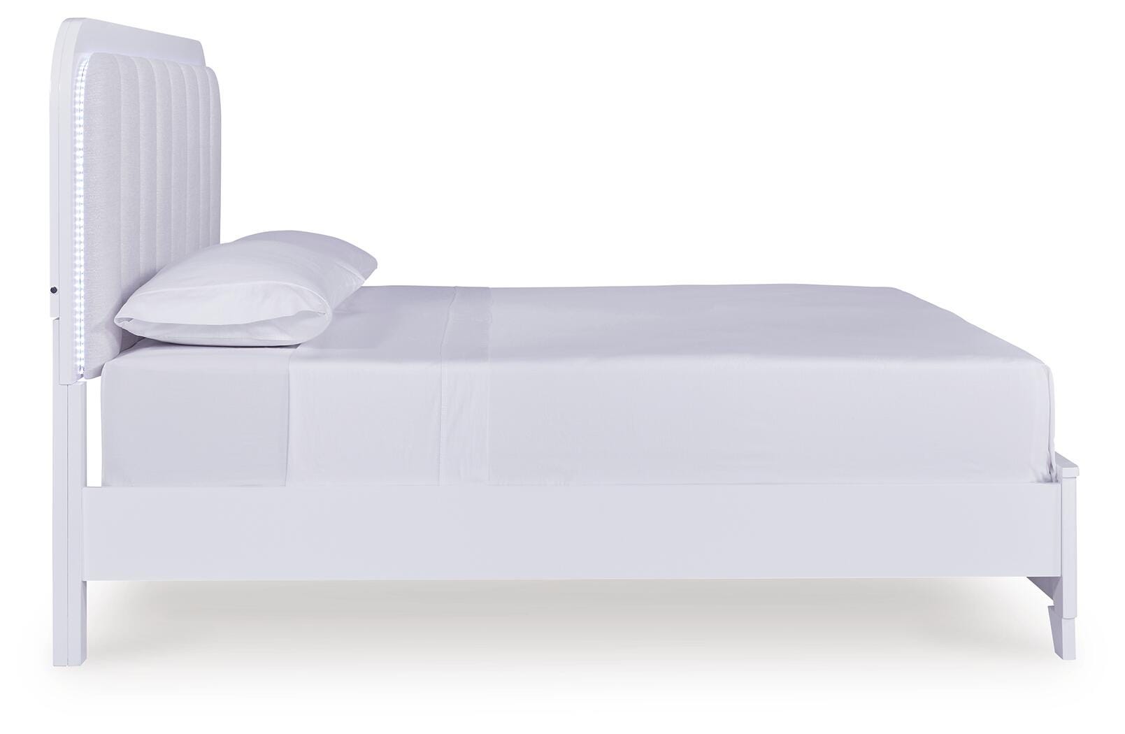 Jarlee White King Upholstered Panel Bed view 5