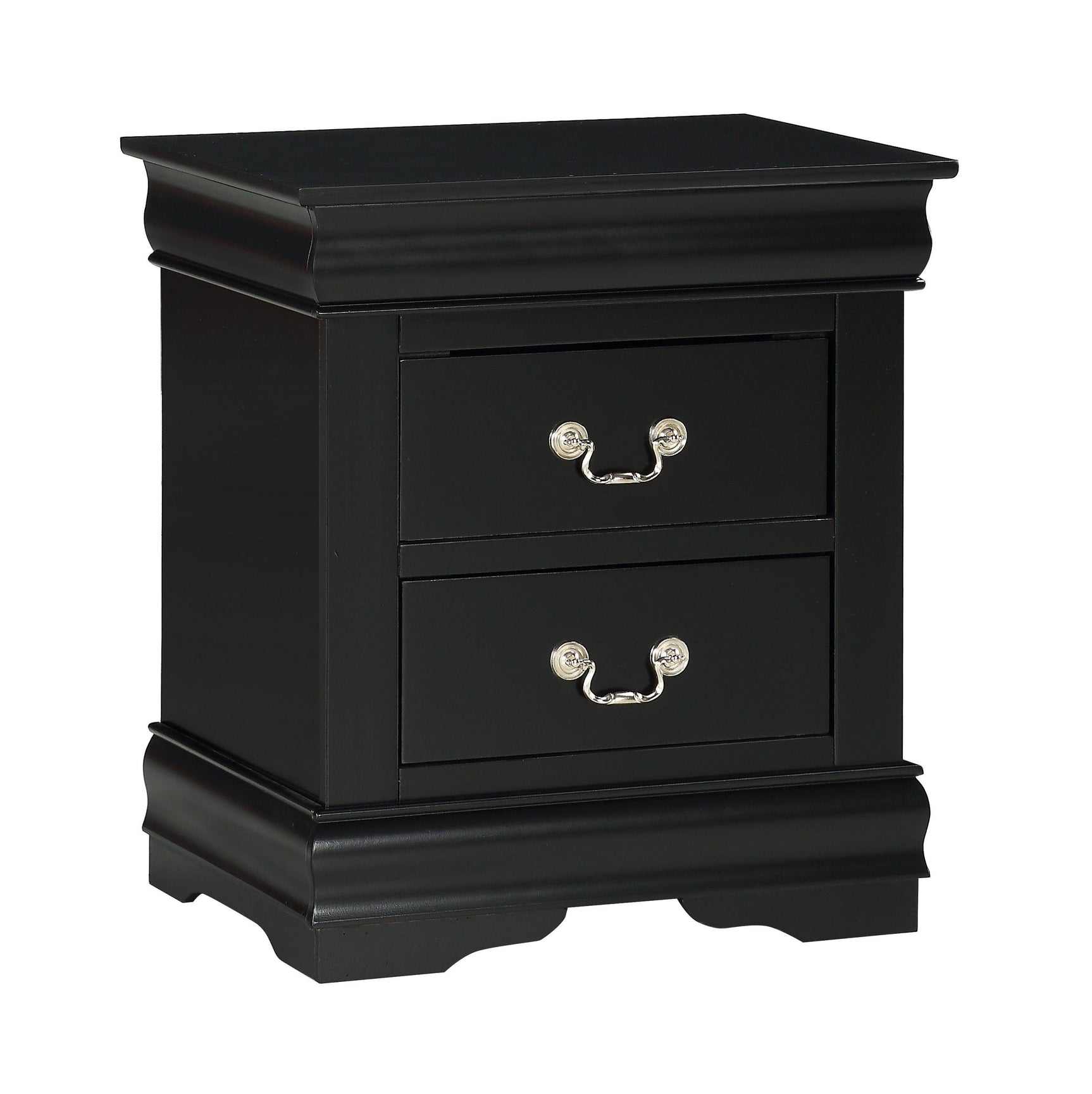 Louis Philip Black Modern Wooden Sleigh Bedroom Set - Ella Furniture