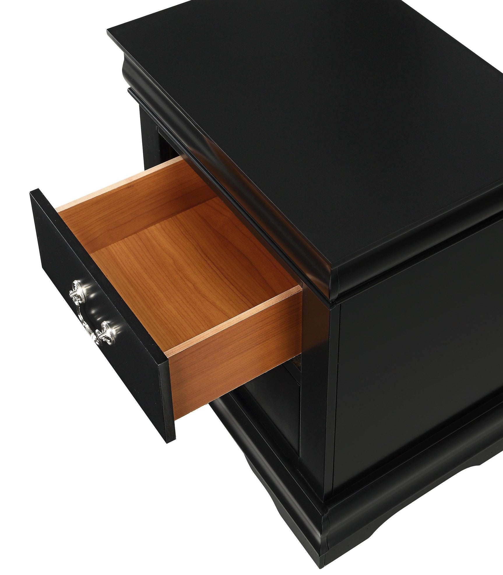 Louis Philip Black Classic And Modern Wood Full Sleigh Bed - Ella Furniture