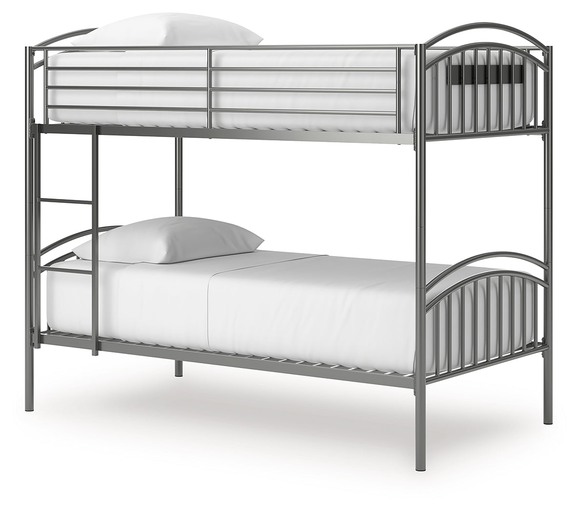 Lanceburg Gray Twin over Twin Bunk Bed with Ladder