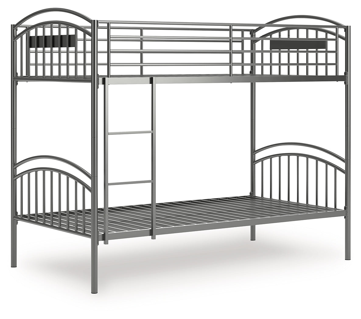 Lanceburg Gray Twin over Twin Bunk Bed with Ladder
