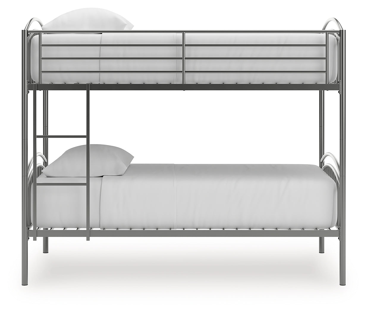 Lanceburg Gray Twin over Twin Bunk Bed with Ladder