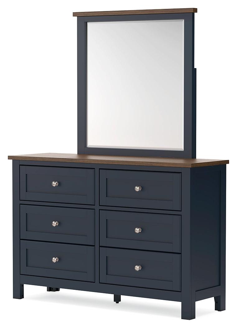 Landocken Brown/Blue Dresser and Mirror