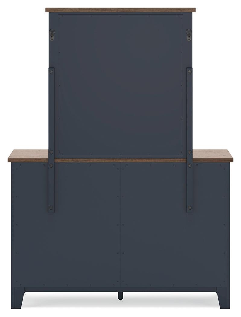 Landocken Brown/Blue Dresser and Mirror