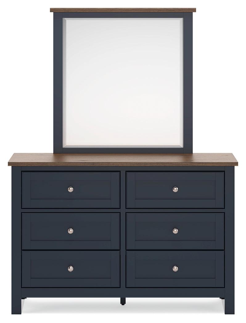 Landocken Brown/Blue Dresser and Mirror