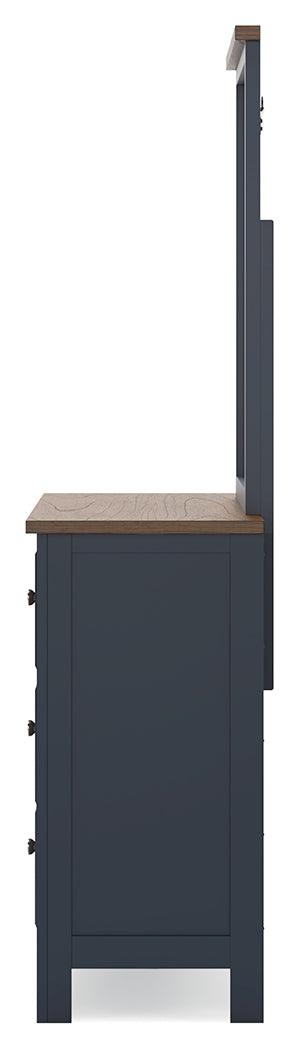 Landocken Brown/Blue Dresser and Mirror