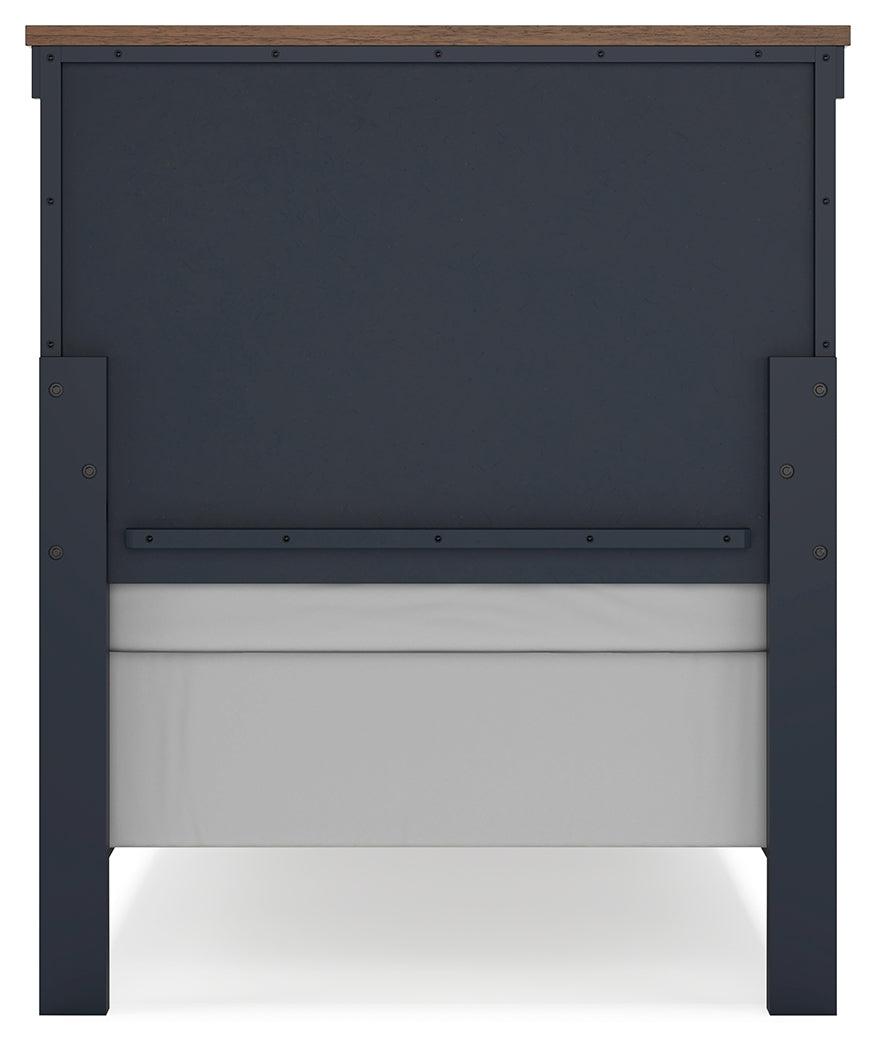 Landocken Brown/Blue Twin Panel Bed