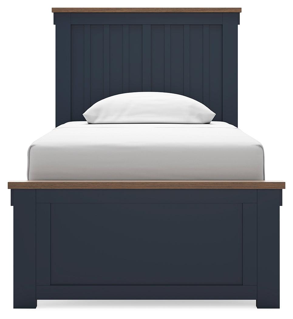 Landocken Brown/Blue Twin Panel Bed
