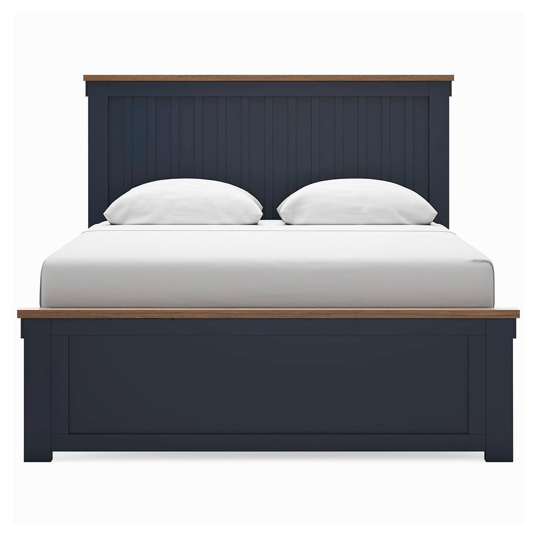 Landocken Brown/Blue Queen Panel Bed