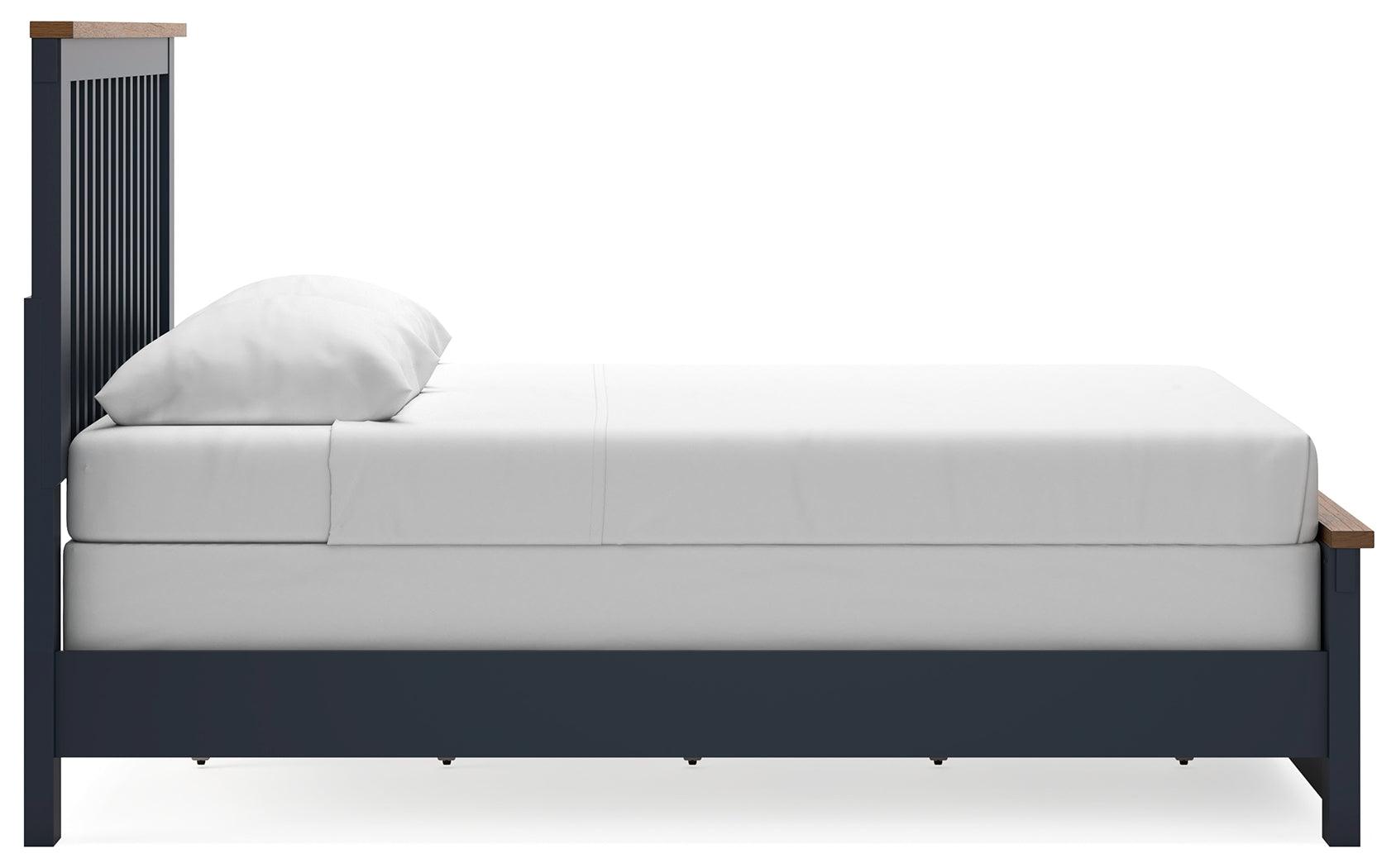 Landocken Brown/Blue Queen Panel Bed
