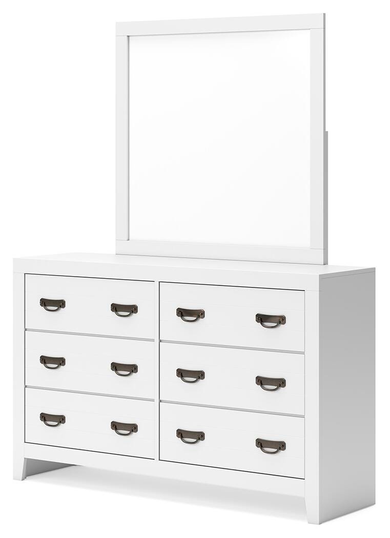 Binterglen White Panel Bedroom Set angled view