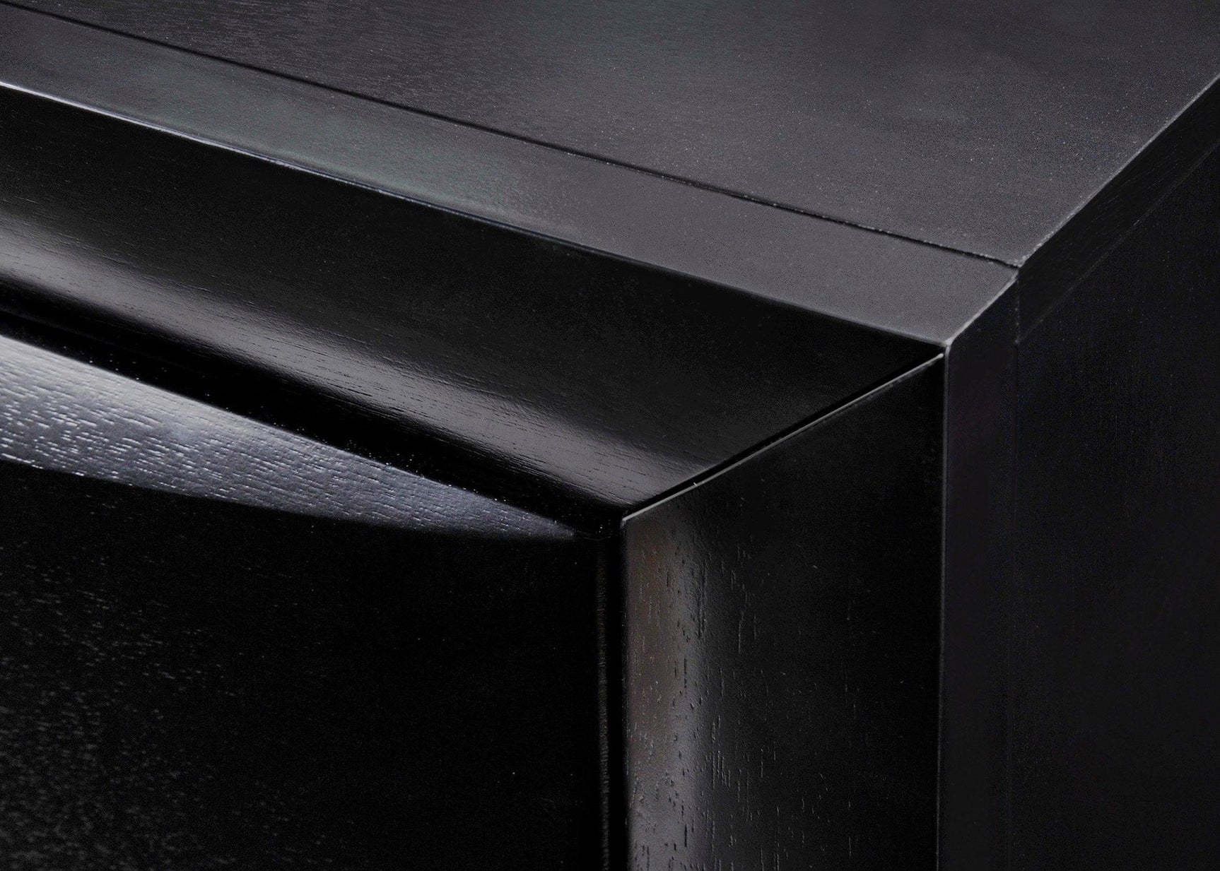Black Emily Dresser, Modern Transitional Wood, Raised 8 Drawers Front - Ella Furniture