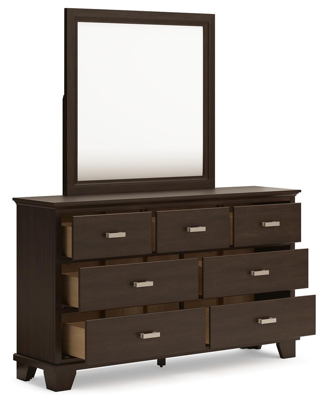 Covetown Dark Brown Panel Bedroom Set angled view