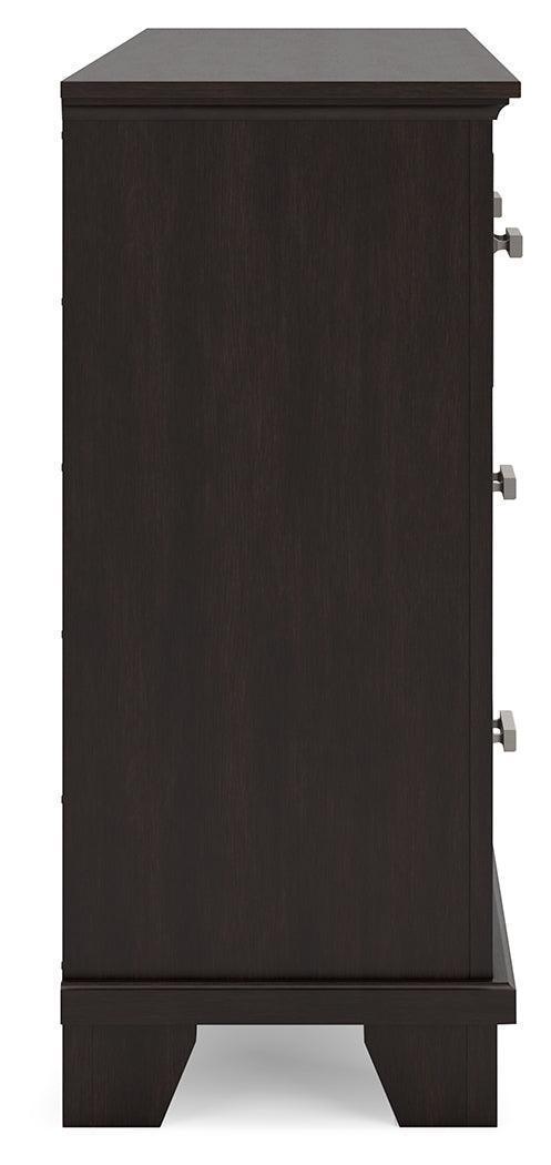 Covetown Dark Brown 7-Drawer Contemporary Dresser