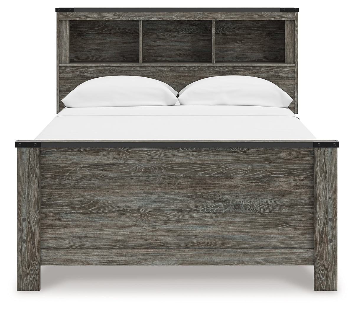 Frandern Gray Full Bookcase Panel Bed