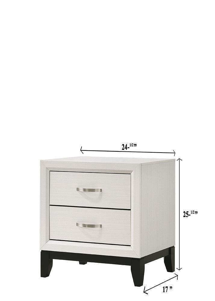 Akerson Chalk Classic And Traditional, Modern Wood Queen Panel Bed - Ella Furniture