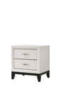 Akerson Night Stand Chalk, Modern Wood, Metal Curved 2 Drawers - Ella Furniture