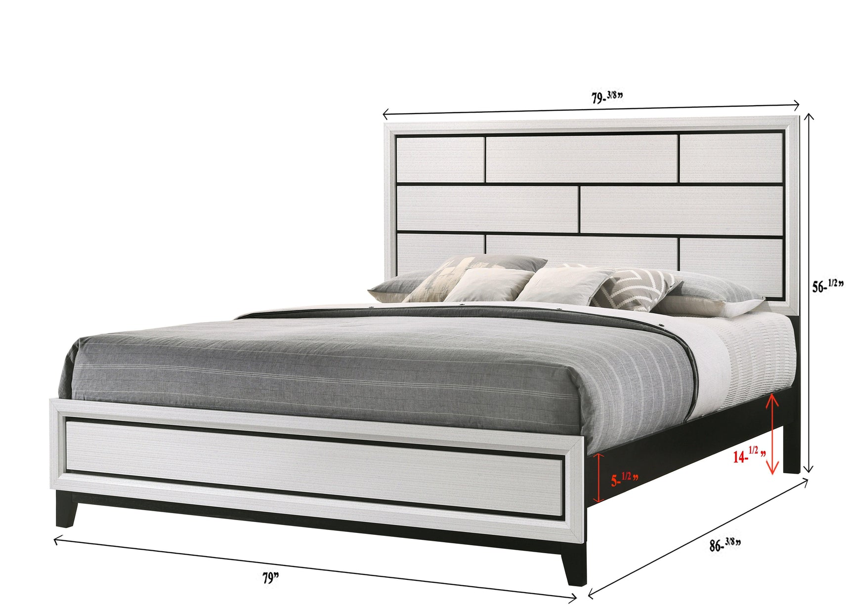 Akerson Chalk Classic And Traditional, Modern Wood Queen Panel Bed - Ella Furniture