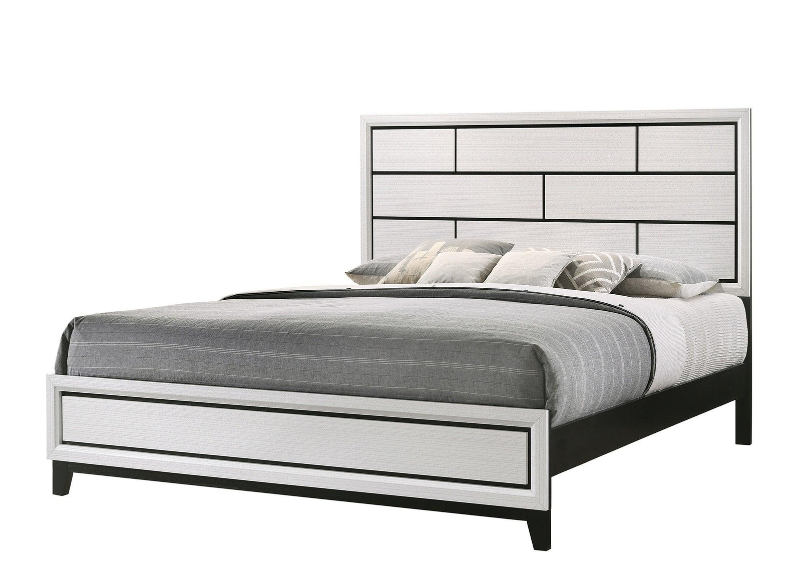 Akerson Chalk Classic And Traditional, Modern Wood King Panel Bed - Ella Furniture