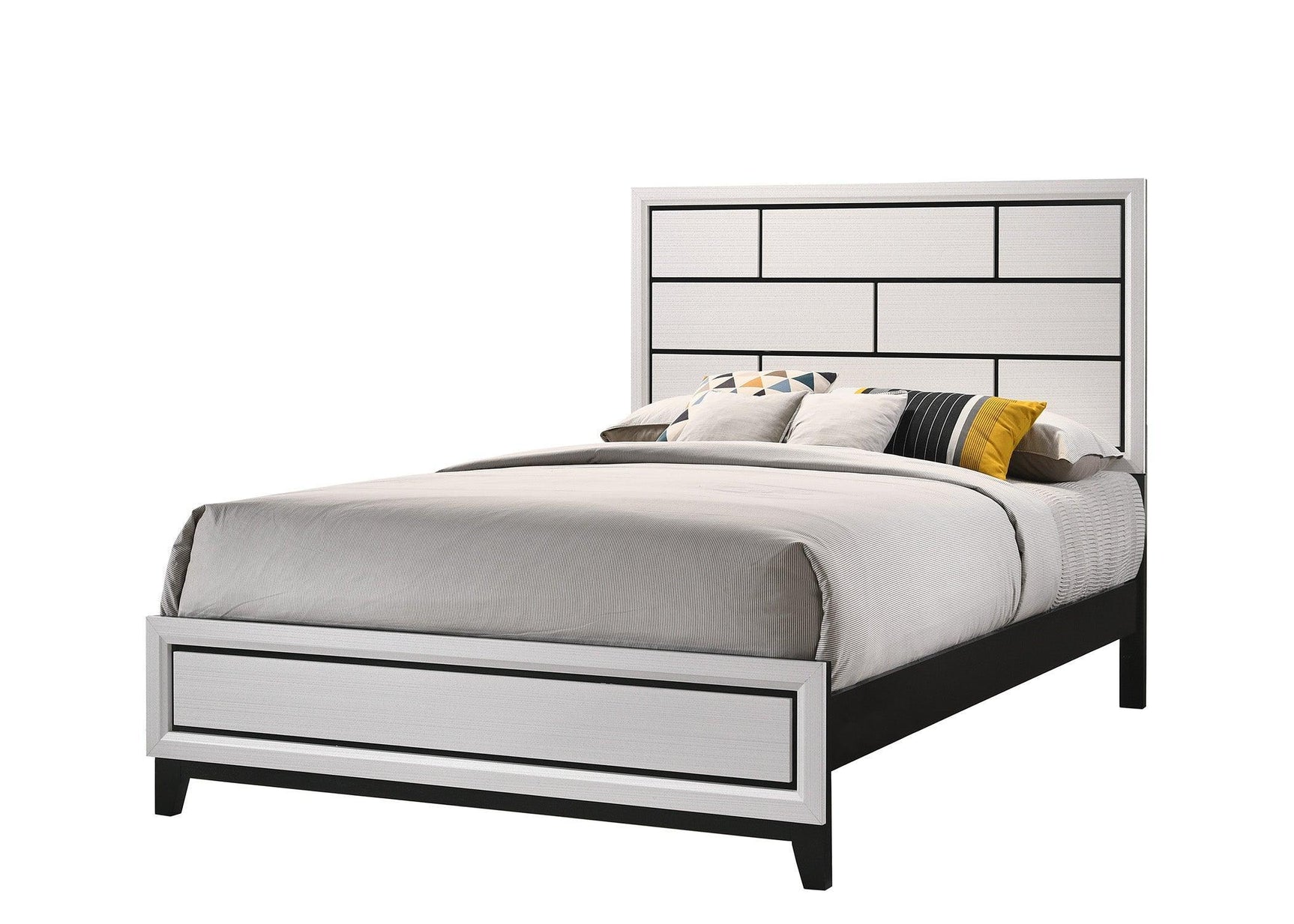 Akerson Chalk Finish Wood Modern Rustic And Charm Panel Bedroom Set - Ella Furniture