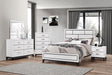 Akerson Chalk Finish Wood Modern Rustic And Charm Panel Bedroom Set - Ella Furniture