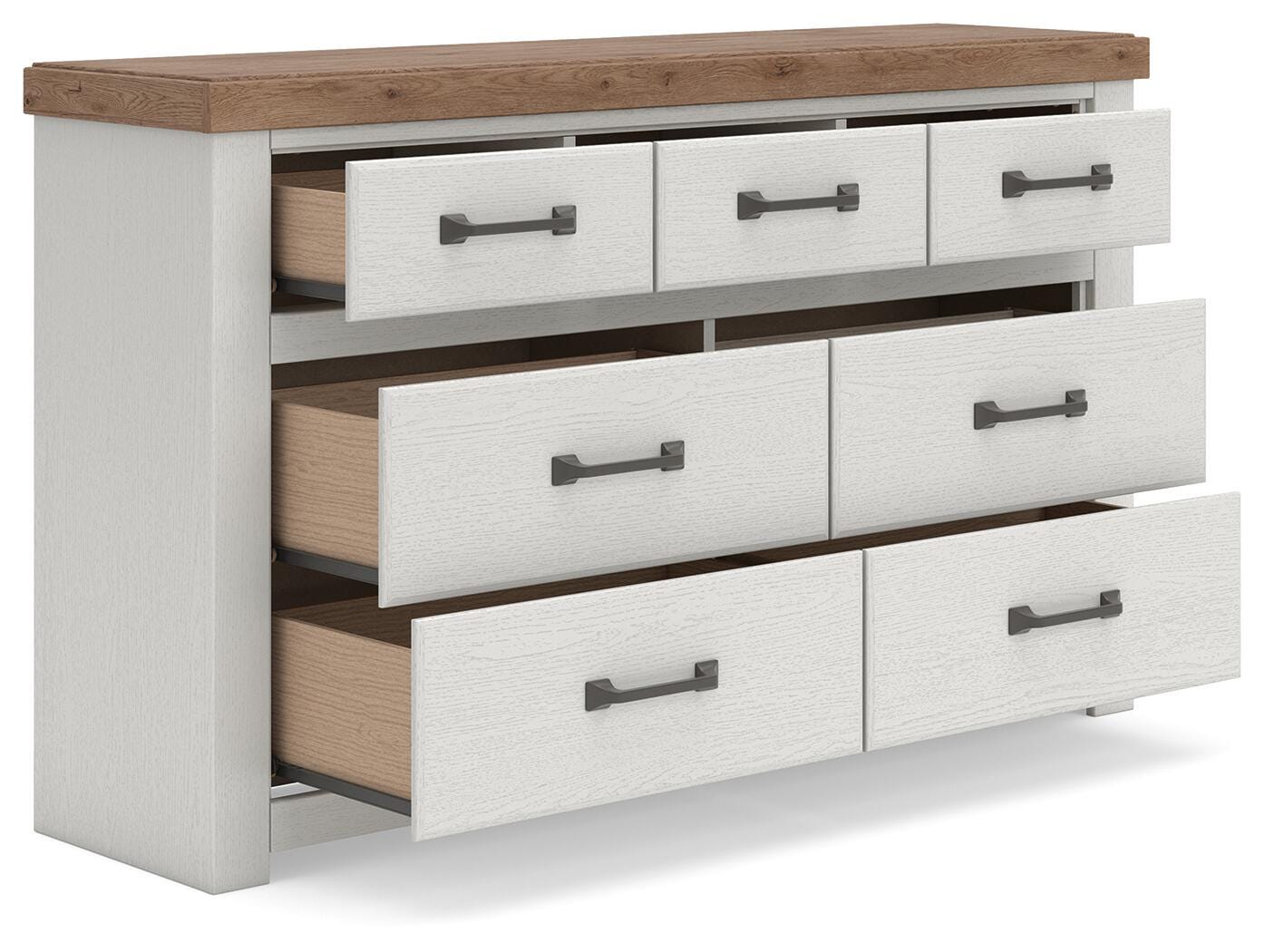 Savonport White/Brown Panel Storage Bedroom Set angled view